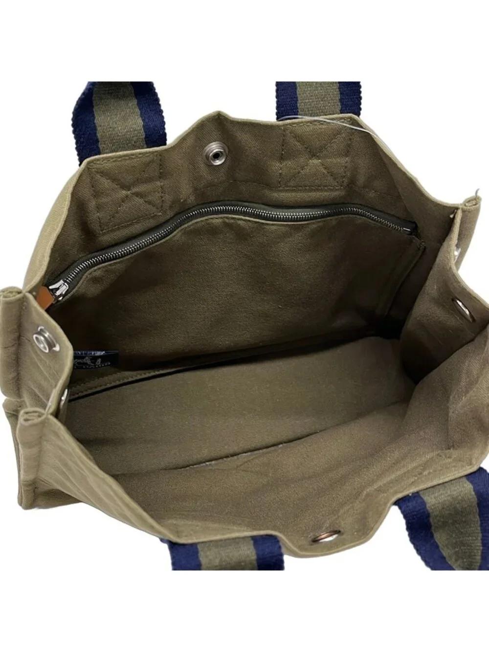Hermes Tote Fourre Tout PM Khaki Dark Navy